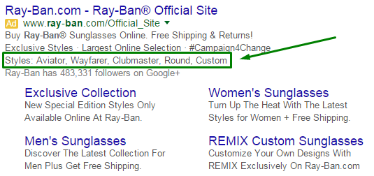 Adwords Ad Extensions Structured Snippets