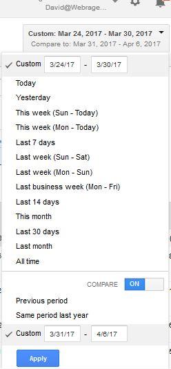 how to do a date comparison in AdWords