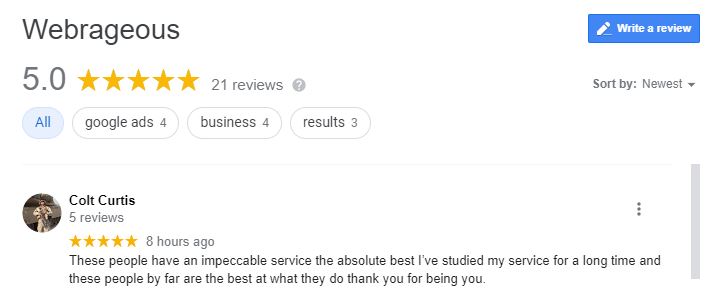 One of Our Best Reviews Ever From A Google Ads Management Client